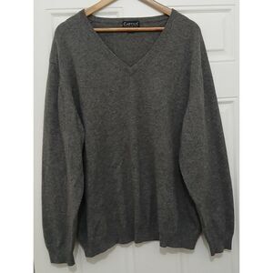 Womens xl 100% cashmere sweater gray captiva premium quality slouchy boho
